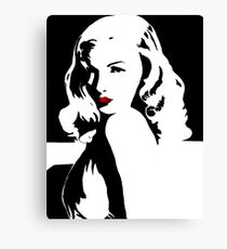Lienzo Veronica Lake arte pop en blanco y negro