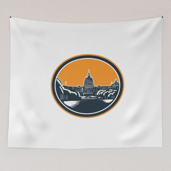 Item preview, United States Capitol Building Woodcut Retro designed and sold by patrimonio.