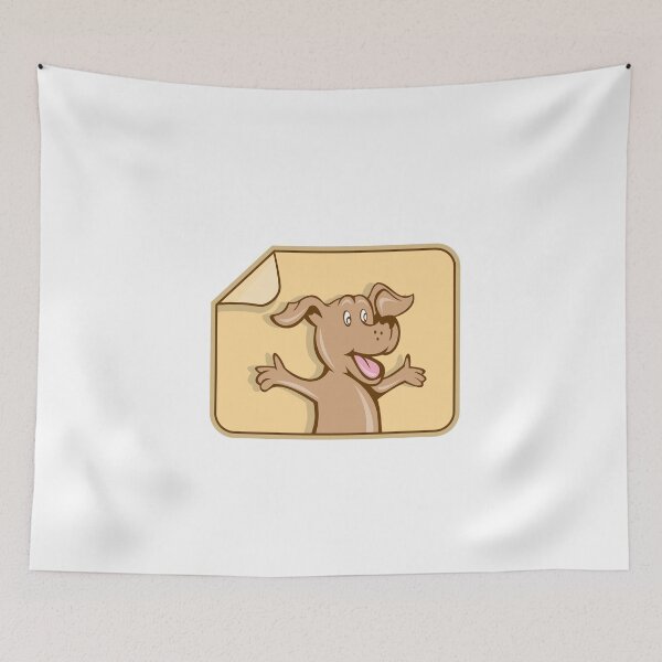 Item preview, Dog Arms Out Label Cartoon designed and sold by patrimonio.
