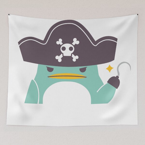 Item preview, Grumpy cartoon pirate penguin designed and sold by Cute Art Design.