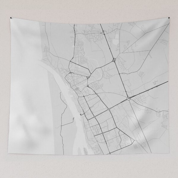 Item preview, Klaipeda, Lithuania Map. (Black on white) designed and sold by Graphical-Maps.