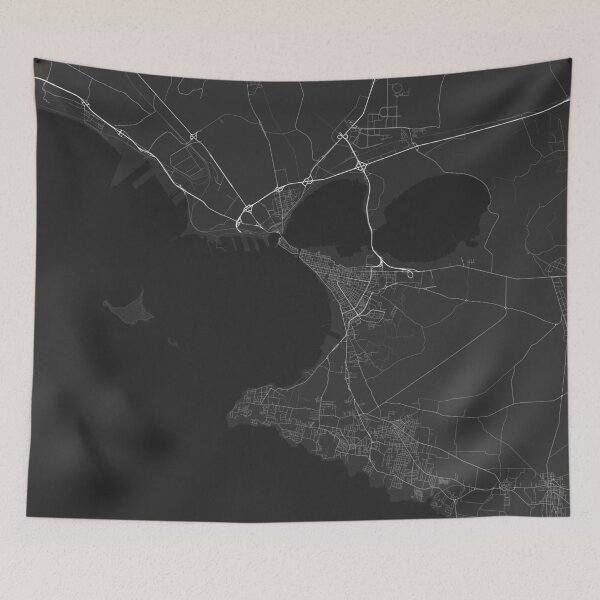 Item preview, Taranto, Italy Map. (White on black) designed and sold by Graphical-Maps.