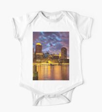 Sun dusk over Boston Harbor One Piece - Short Sleeve
