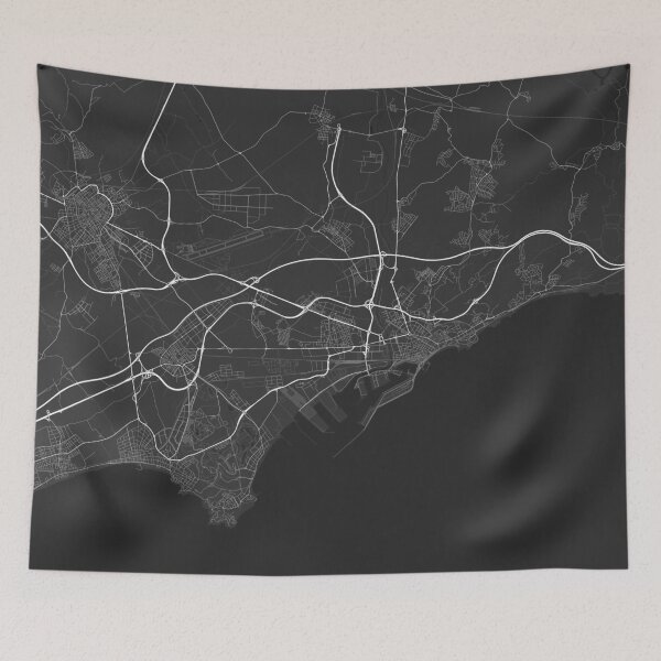 Item preview, Tarragona, Spain Map. (White on black) designed and sold by Graphical-Maps.
