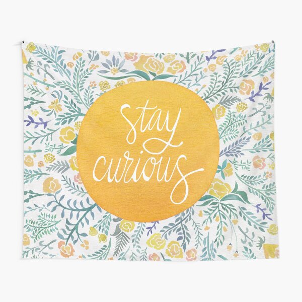 Stay Curious – Yellow & Green Tapestry
