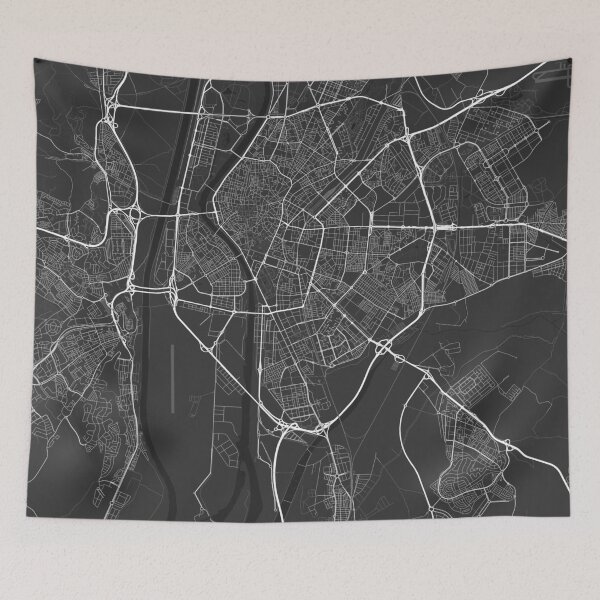 Item preview, Seville, Spain Map. (White on black) designed and sold by Graphical-Maps.