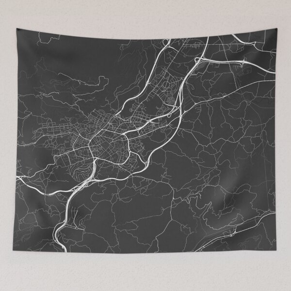Item preview, Oviedo, Spain Map. (White on black) designed and sold by Graphical-Maps.