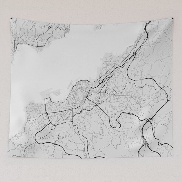 Aperçu de l'œuvre Vigo, Espagne Carte. (Noir sur blanc) créée et vendue par Graphical-Maps.