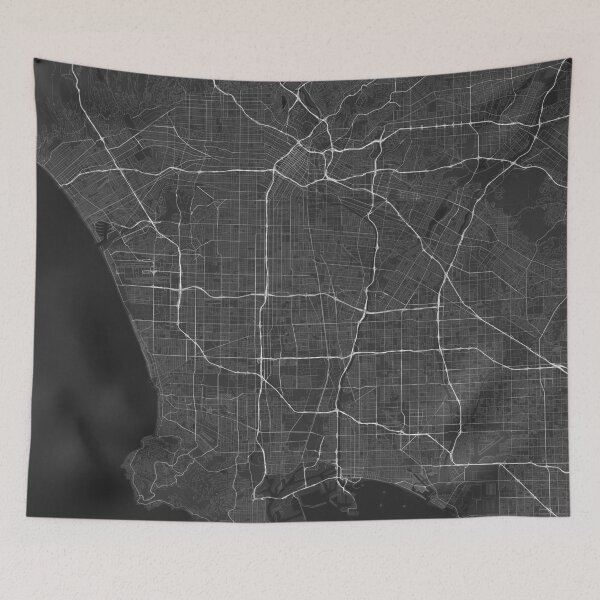 Item preview, Los Angeles, USA Map. (White on black) designed and sold by Graphical-Maps.