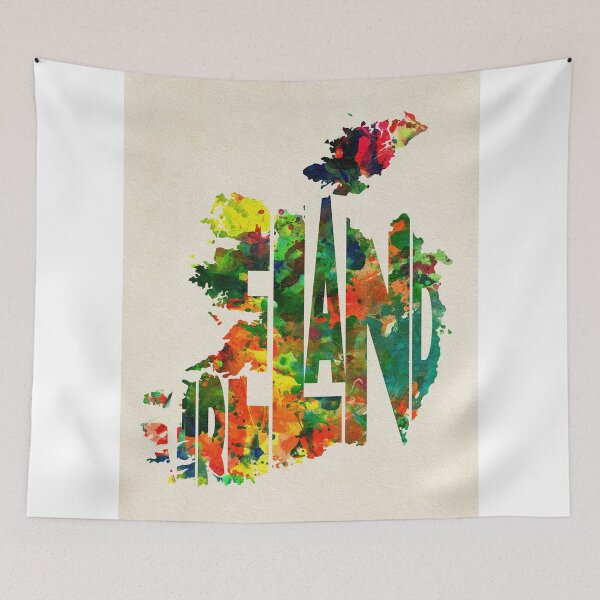 Item preview, Ireland Typographic Watercolor Map designed and sold by A Deniz Akerman.