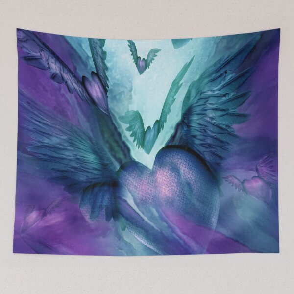 Item preview, Flight Of The Heart - Purple and Teal designed and sold by Carol  Cavalaris.
