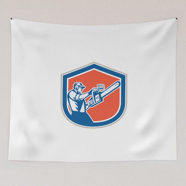 Item preview, Lumberjack Tree Trimmer Arborist Chainsaw Shield designed and sold by patrimonio.