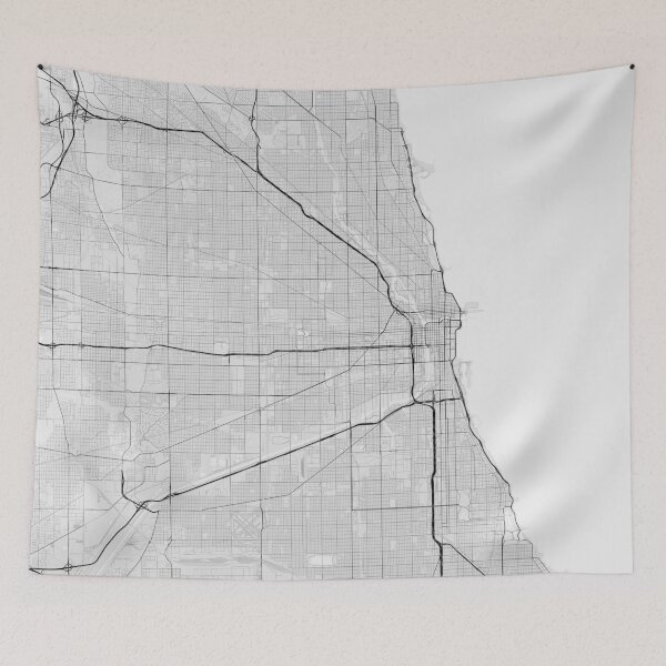Item preview, Chicago, USA Map. (Black on white) designed and sold by Graphical-Maps.