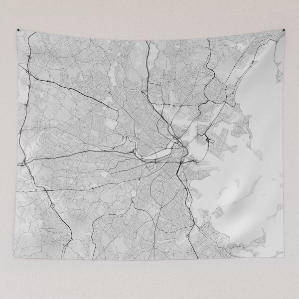 Item preview, Boston, USA Map. (Black on white) designed and sold by Graphical-Maps.