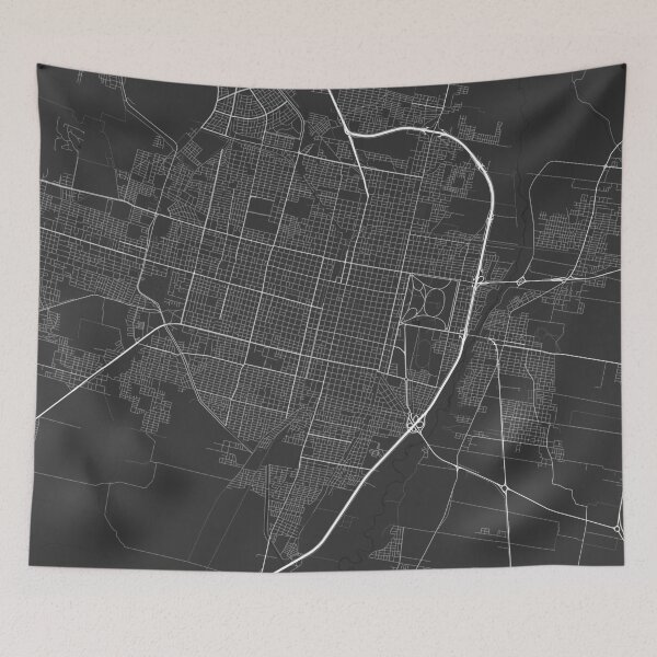 Item preview, San Miguel de Tucuman, Argentina Map. (White on bl designed and sold by Graphical-Maps.