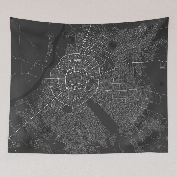 Item preview, Santa Cruz de la Sierra, Bolivia Map. (White on bl designed and sold by Graphical-Maps.