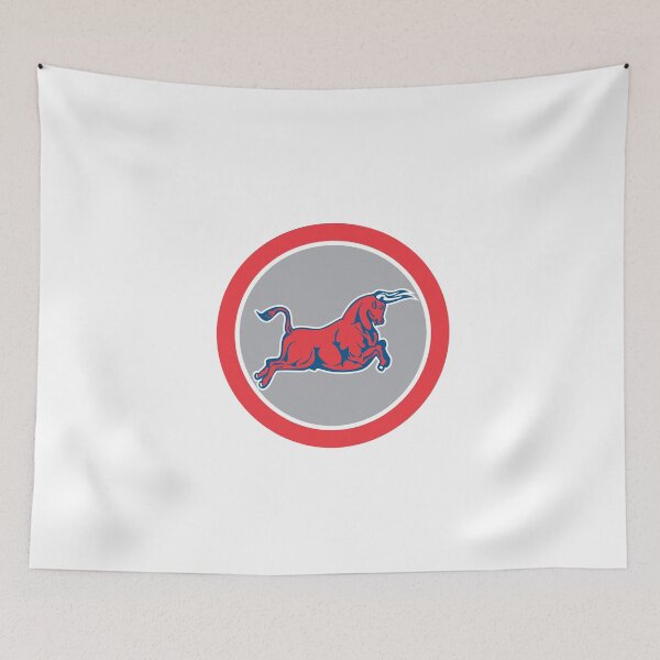 Artikelvorschau, Bull Attacking Charging Circle Retro entworfen und verkauft von patrimonio.