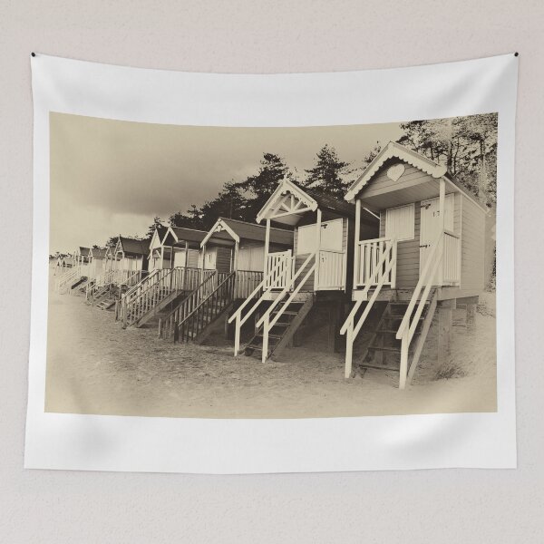 Item preview, Wells beach huts in sepia designed and sold by Mark Bunning.
