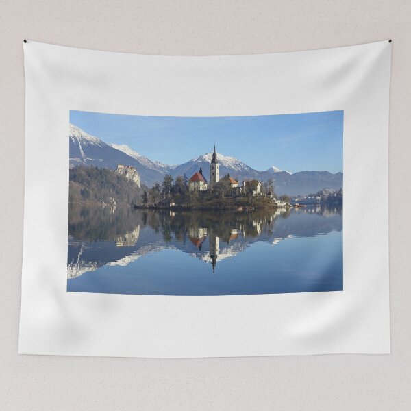 Artikelvorschau, Kirche auf der Insel am Bleder See Slowenien entworfen und verkauft von John Keates.