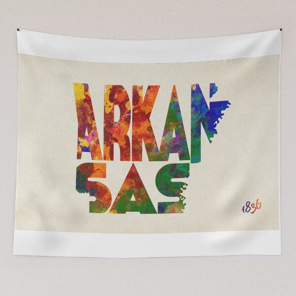 Item preview, Arkansas Typographic Watercolor Map designed and sold by A Deniz Akerman.
