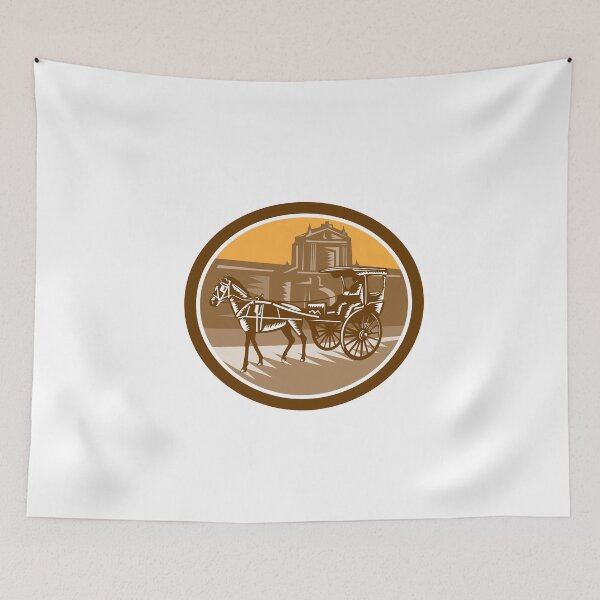 Item preview, Horse-Drawn Carriage Intramuros Woodcut Retro designed and sold by patrimonio.