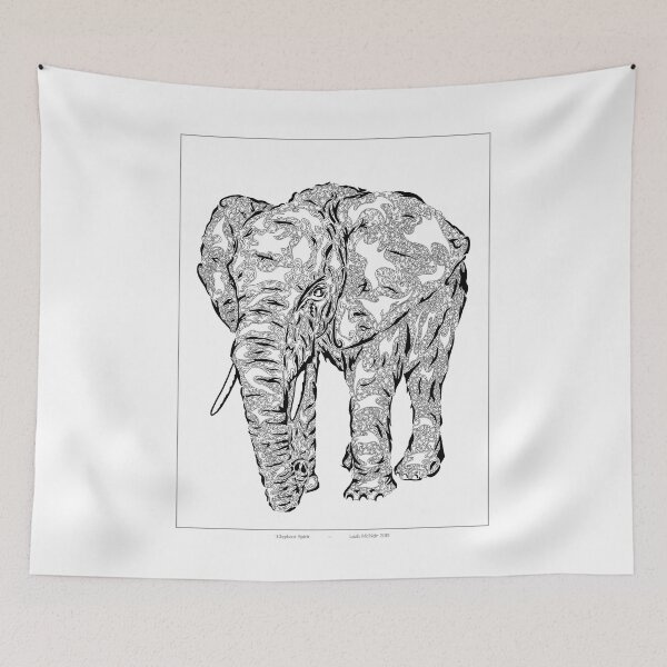 Item preview, "Elephant Spirit" version1 - surreal tribal totem animal designed and sold by VisionQuestArts.