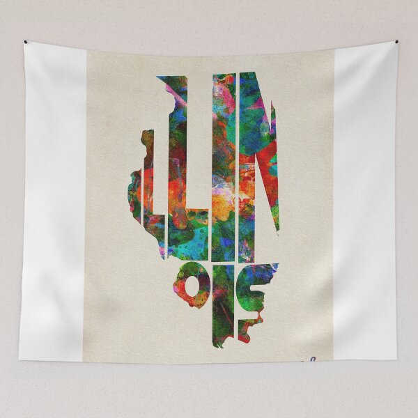 Item preview, Illinois Typographic Watercolor Map designed and sold by A Deniz Akerman.