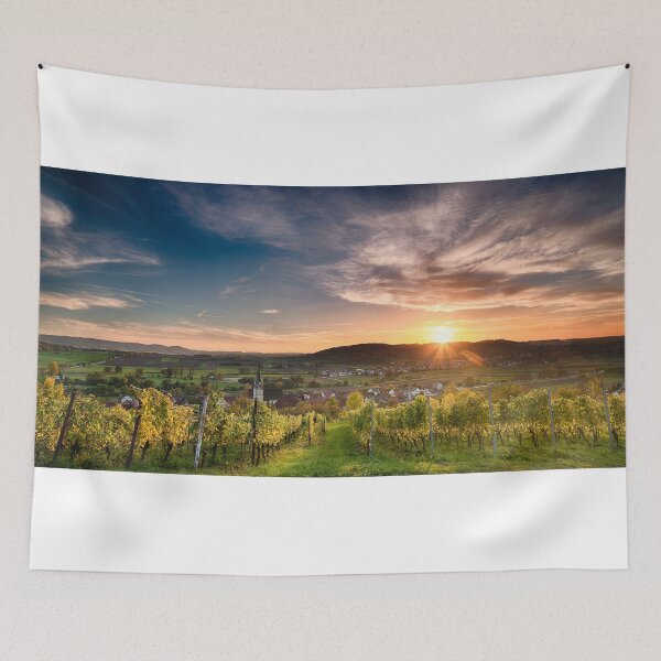 Item preview, Warm Autumn Sunset on Vineyard designed and sold by D. & M. Mehl.