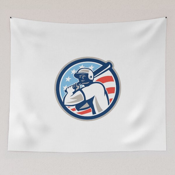 Aperçu de l'œuvre American Baseball Batter Hitter Circle Retro créée et vendue par patrimonio.