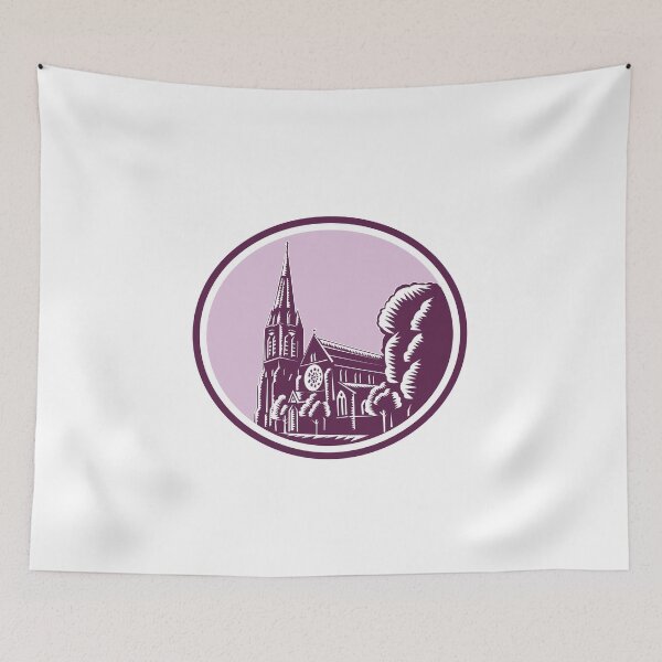 Item preview, Christchurch Cathedral Woodcut Retro designed and sold by patrimonio.