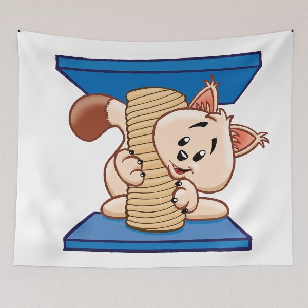 Item preview, HeinyR- Pussy Cat with a Scratching Post designed and sold by Vector Flag Emporium.