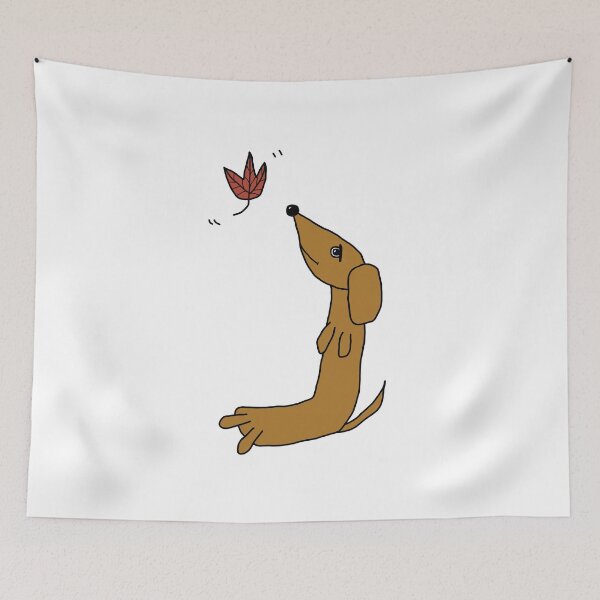Item preview, Dachshund With Autumn Leaf  designed and sold by TheyComeAlong.