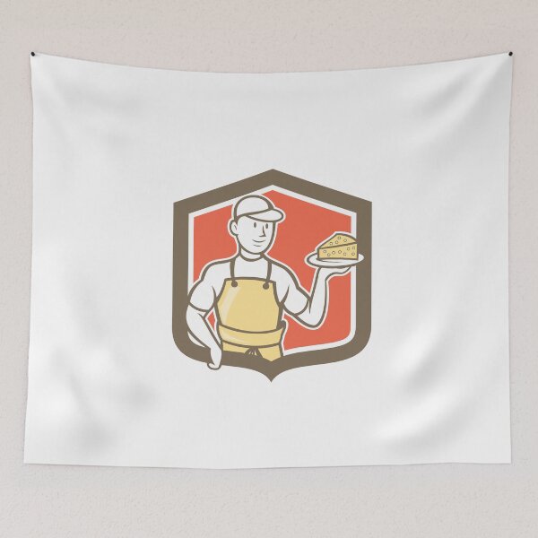 Item preview, Cheesemaker Holding Parmesan Cheese Cartoon designed and sold by patrimonio.