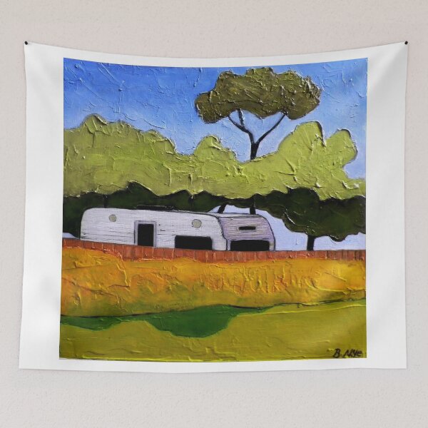 Item preview, Australian Backyard with Caravan designed and sold by Belinda "BillyLee" NYE (Printmaker).