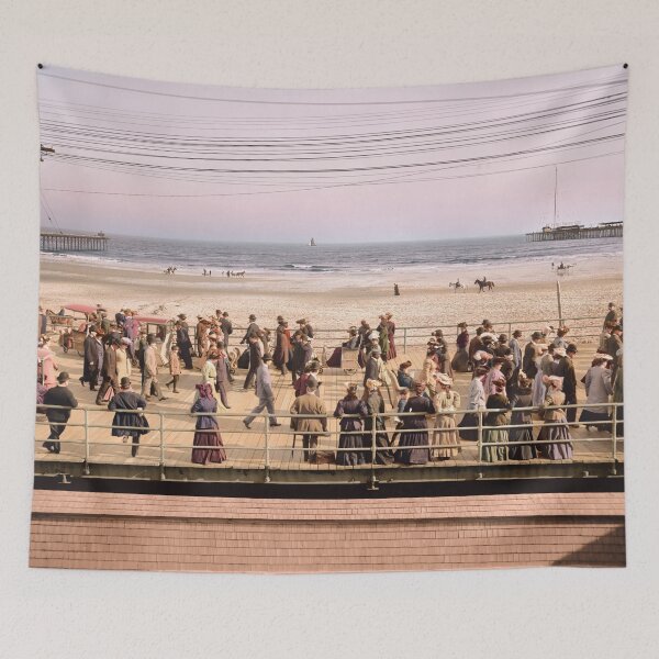 Item preview, Along the beach, Atlantic City, NJ 1905 Colorized designed and sold by Sanna Dullaway.