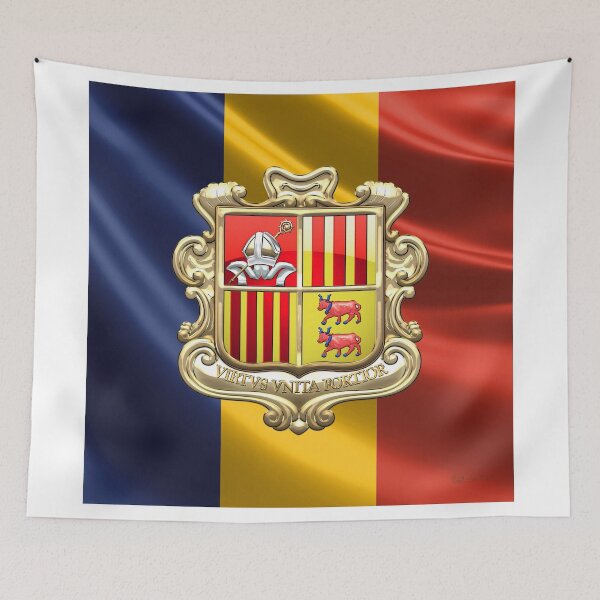 Item preview, Andorra - Coat of Arms  designed and sold by Serge Averbukh Art Studio.