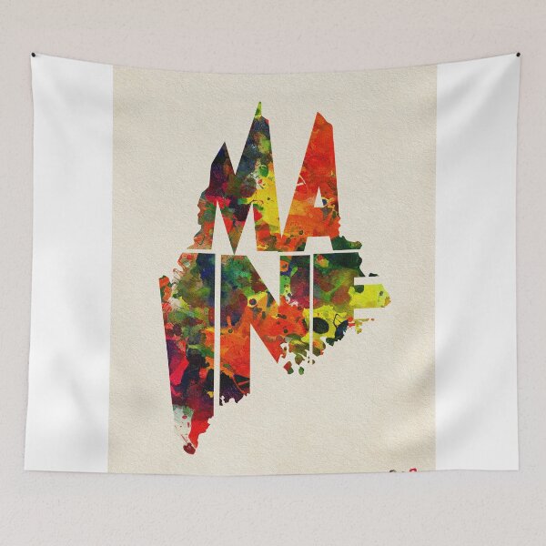 Item preview, Maine Typographic Watercolor Map designed and sold by A Deniz Akerman.