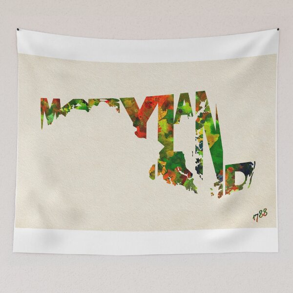 Item preview, Maryland Typographic Watercolor Map designed and sold by A Deniz Akerman.