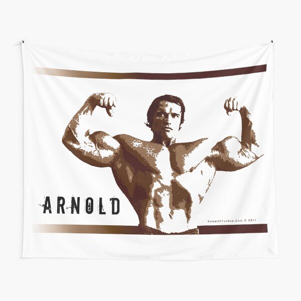 Arnold Schwarzenegger - Front Double Biceps Pose Tapestry