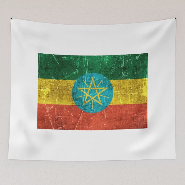 Item preview, Vintage Aged and Scratched Ethiopian Flag designed and sold by JeffBartels.