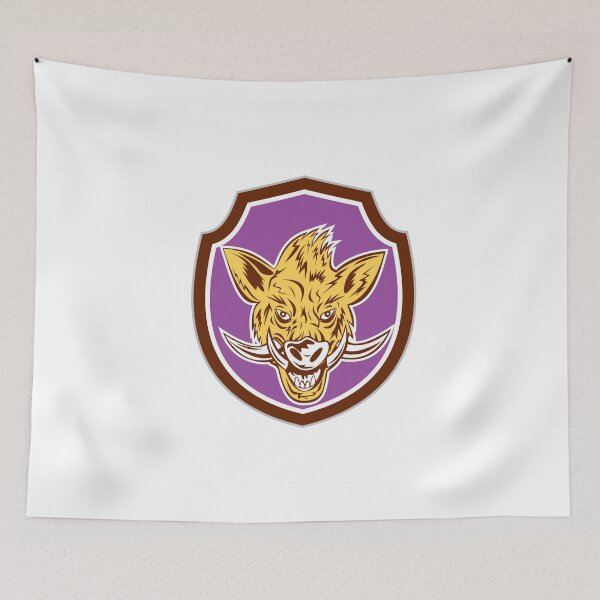 Item preview, Wild Boar Razorback Head Shield Retro designed and sold by patrimonio.