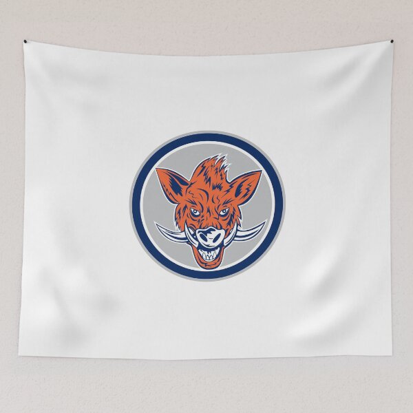 Item preview, Wild Boar Razorback Head Circle Retro designed and sold by patrimonio.