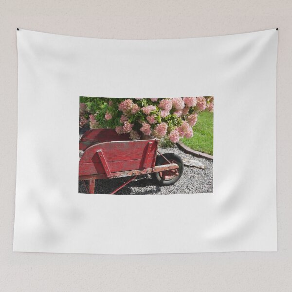 Item preview, Old Wood Wheelbarrow with Peegee hydrangea designed and sold by kkmarais.