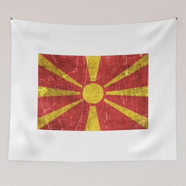Item preview, Vintage Aged and Scratched Macedonian Flag designed and sold by JeffBartels.