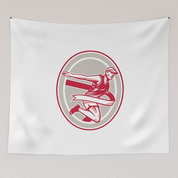 Item preview, Marathon Runner Finish Line Oval Retro designed and sold by patrimonio.