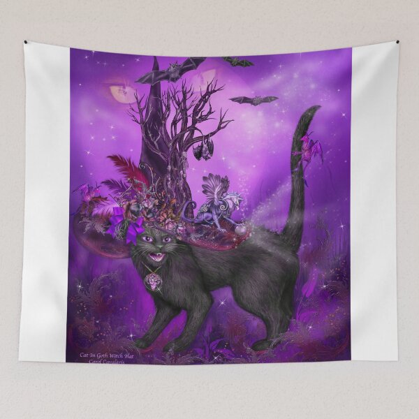 Item preview, Cat In Goth Witch Hat designed and sold by Carol  Cavalaris.
