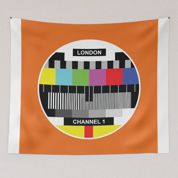 Item preview, London TV Screen Orange cushion cover designed and sold by jaysanstudio.