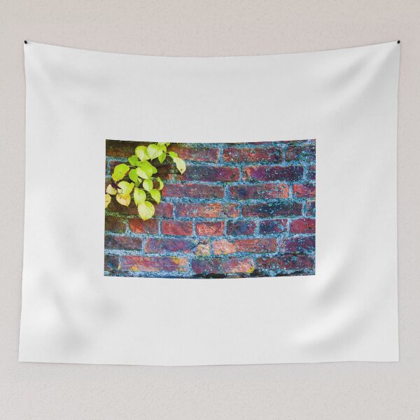 Item preview, Autumn leaves against red brick wall, natural frame background designed and sold by Stanciuc.