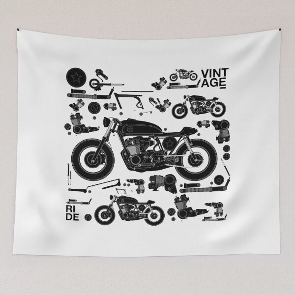 Item preview, vintage motorbike cafe racer designed and sold by singpentinkhepi.