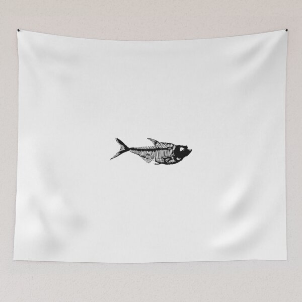 Aperçu de l'œuvre Linogravure de poissons fossiles créée et vendue par Ieuan Edwards.